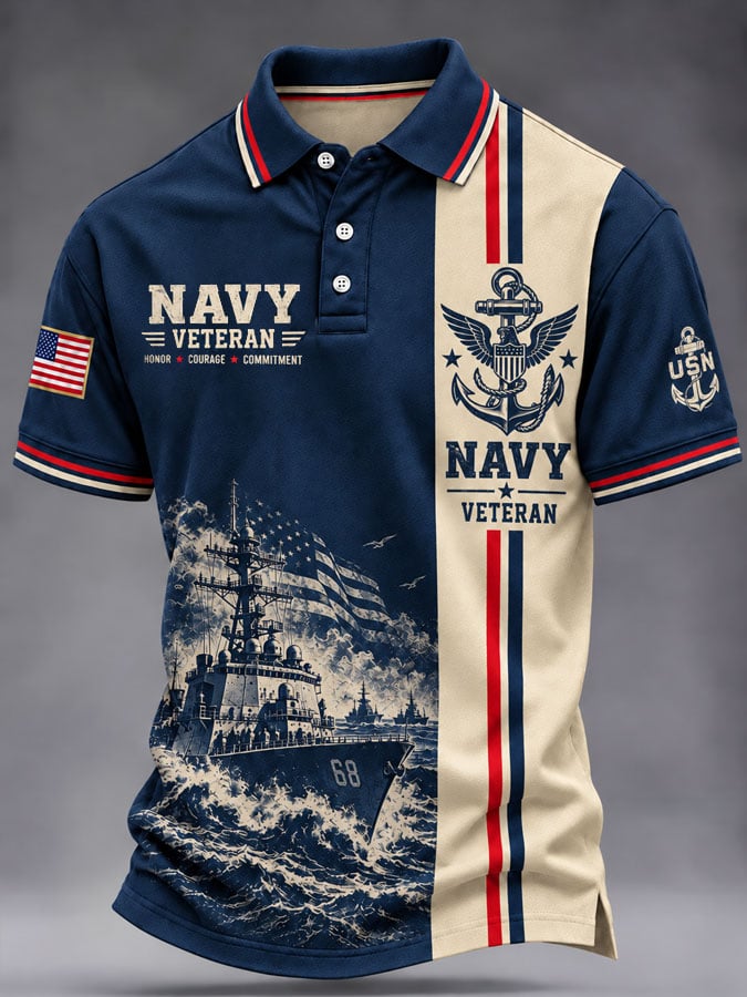 Men's U.S. Veterans Day Print Polo Shirt