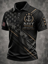 Men's Veteran Print Polo Shirt