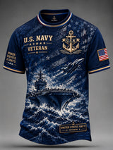 Men's Vintage US Navy Art Print Shirt