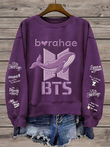 🔥Buy 3 Get 15% Off🔥Women's K-pop Printed Long-Sleeve Sweatshirt