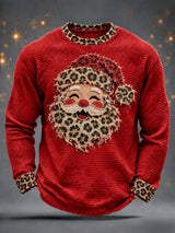 Men's Christmas Santa Claus Waffle Long Sleeve T-Shirt