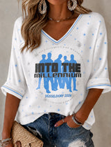 Damen-T-Shirt mit Musikmotiv