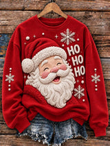 Women's Casual Christmas Print Long-Sleeved Sweatshirt