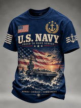 Men's Veteran Art Printed Short Sleeves T-Shirt