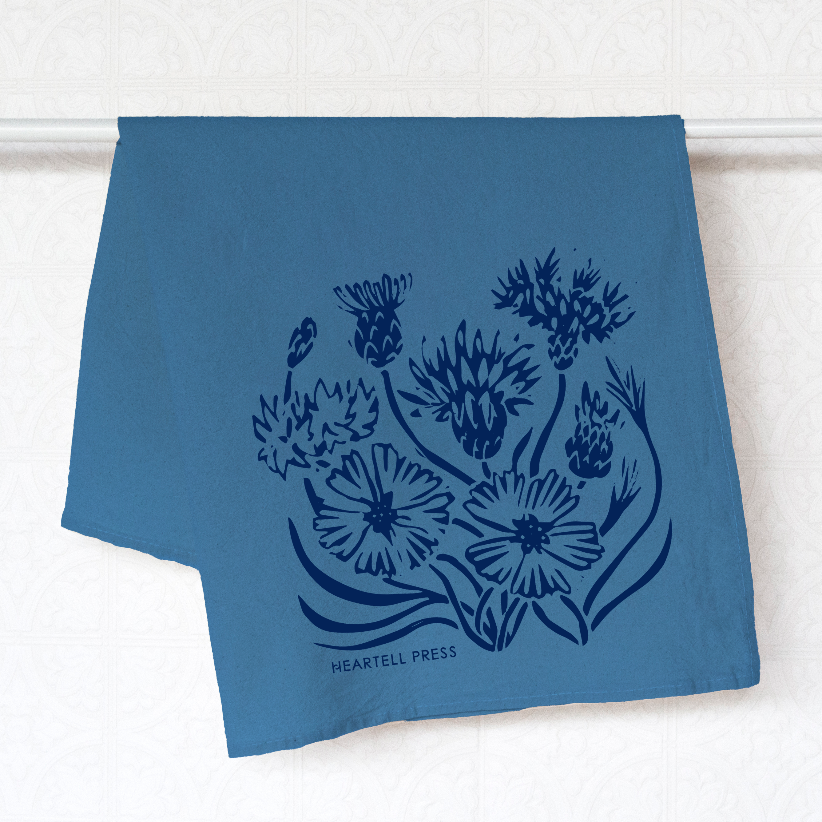 Cornflowers Natural Dye Kitchen Towel