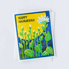 Happy Hanukkah (Menorah Blooms) Letterpress Card