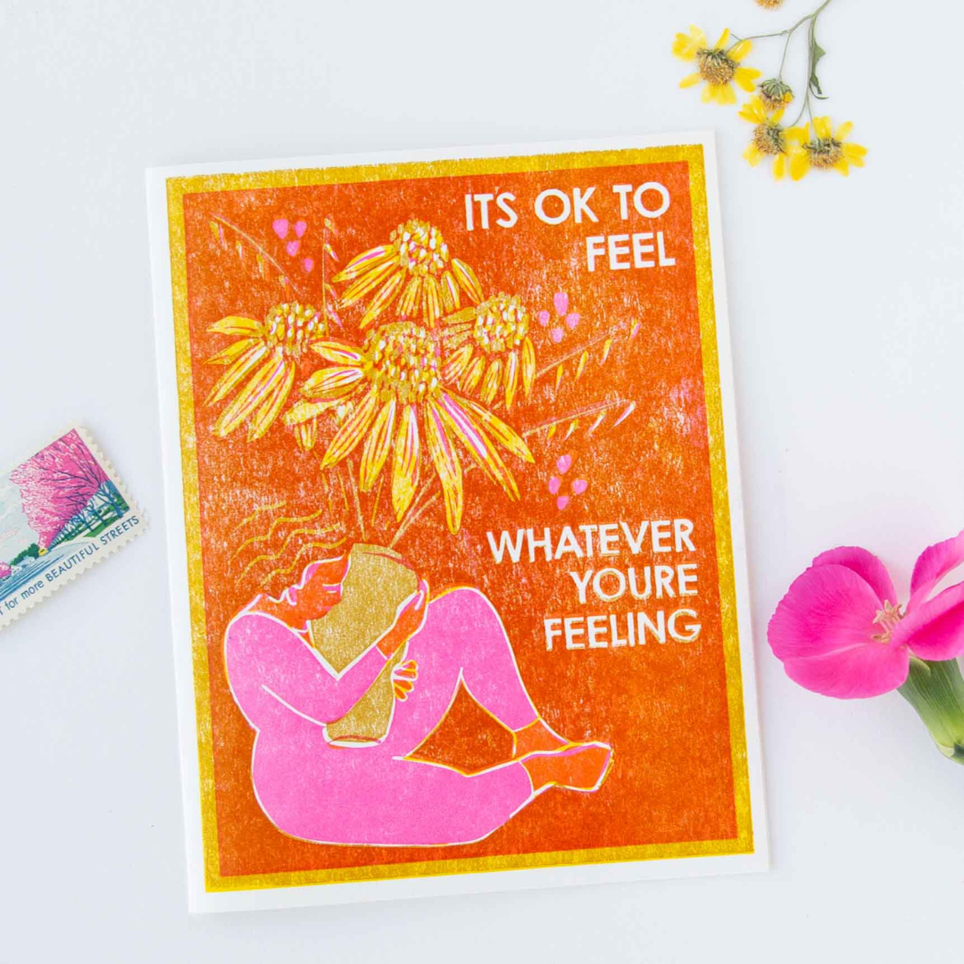It's Okay to Feel (Coneflowers) Sympathy Card