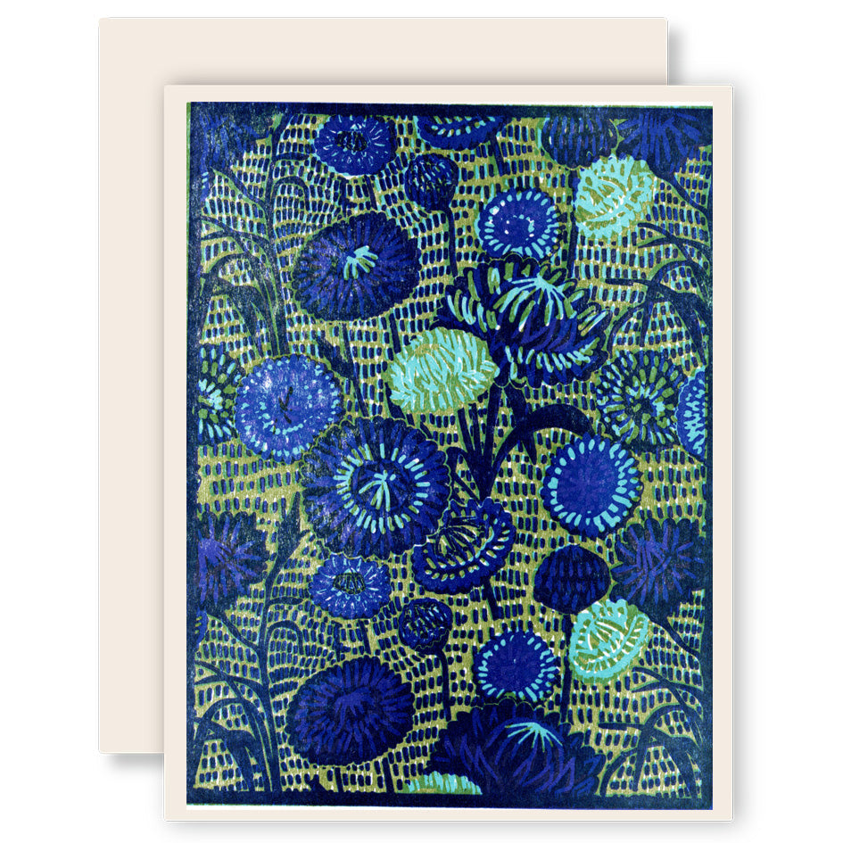 Strawflower (Blue)  Letterpress Card