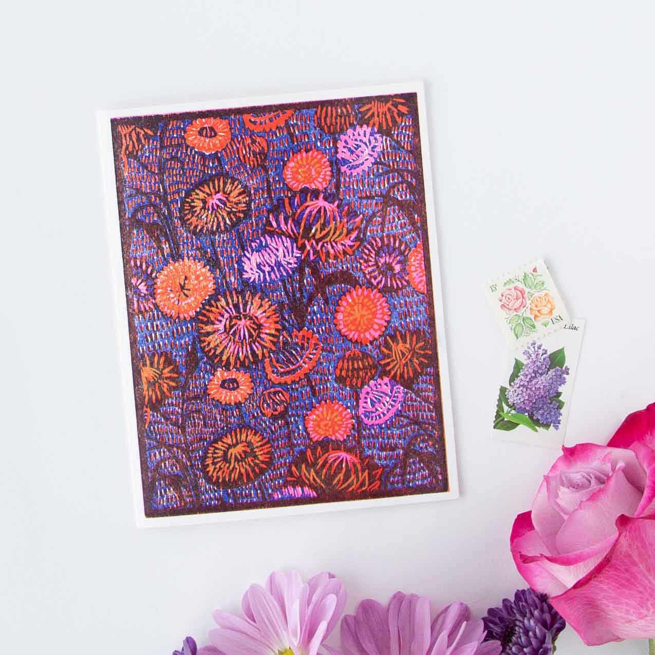 Strawflower (Orange) Everyday Letterpress Card