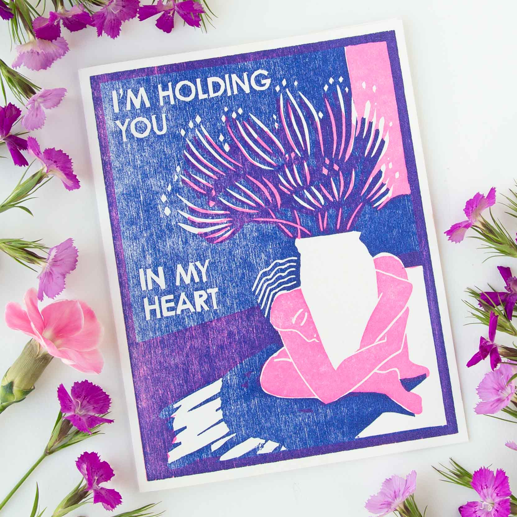 I'm Holding You in My Heart Letterpress Sympathy Card