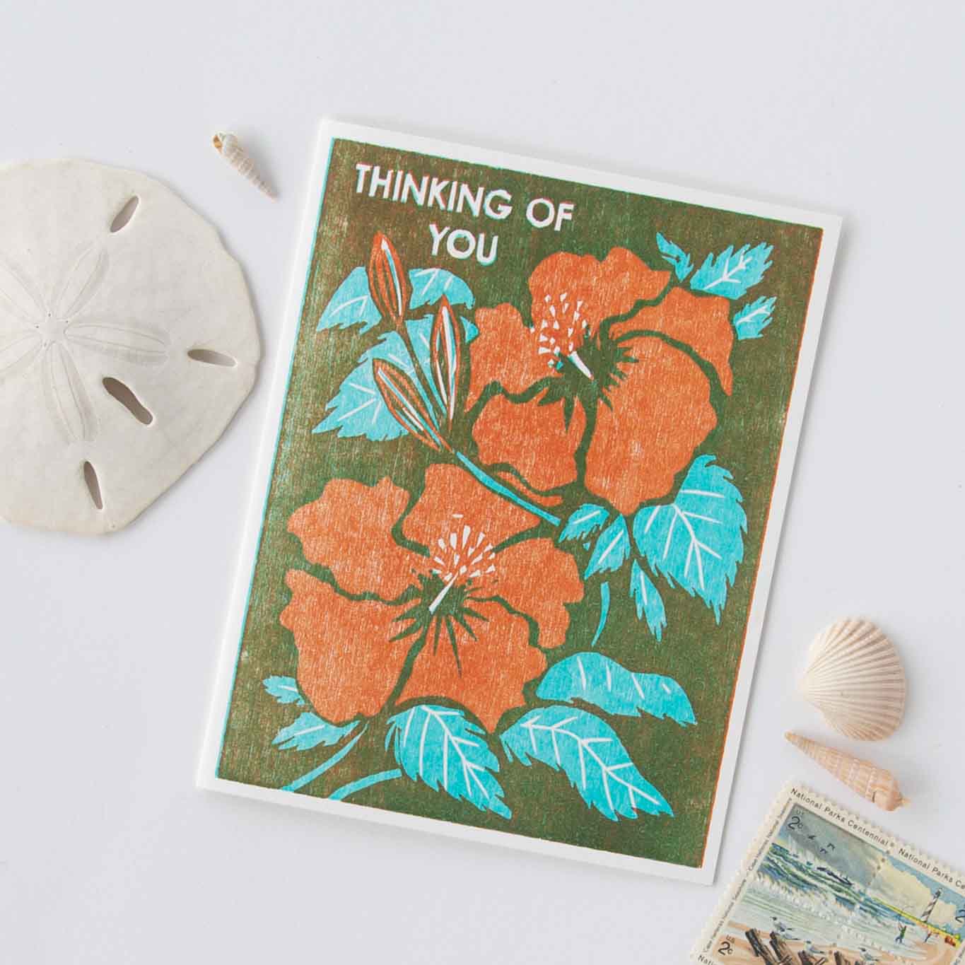 Thinking of You (Hibiscus) Letterpress Card