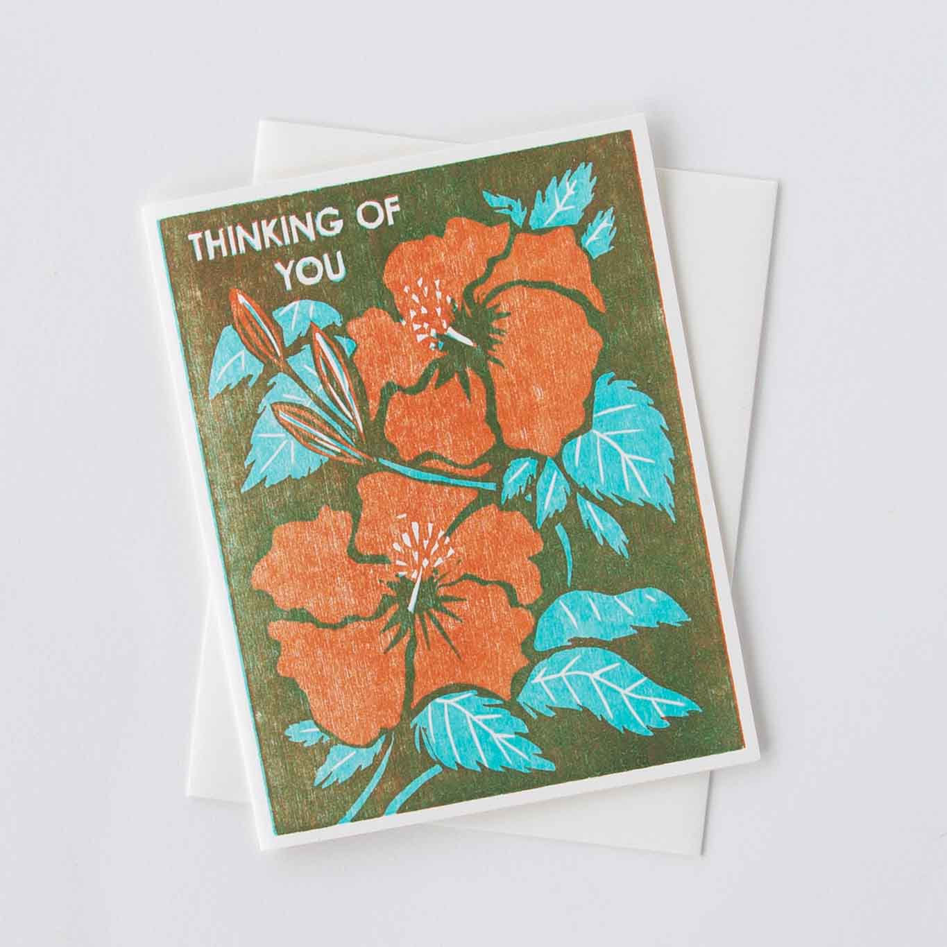 Thinking of You (Hibiscus) Letterpress Card